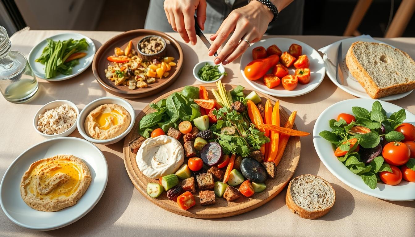 Ingredients prepared for a simple home dinner