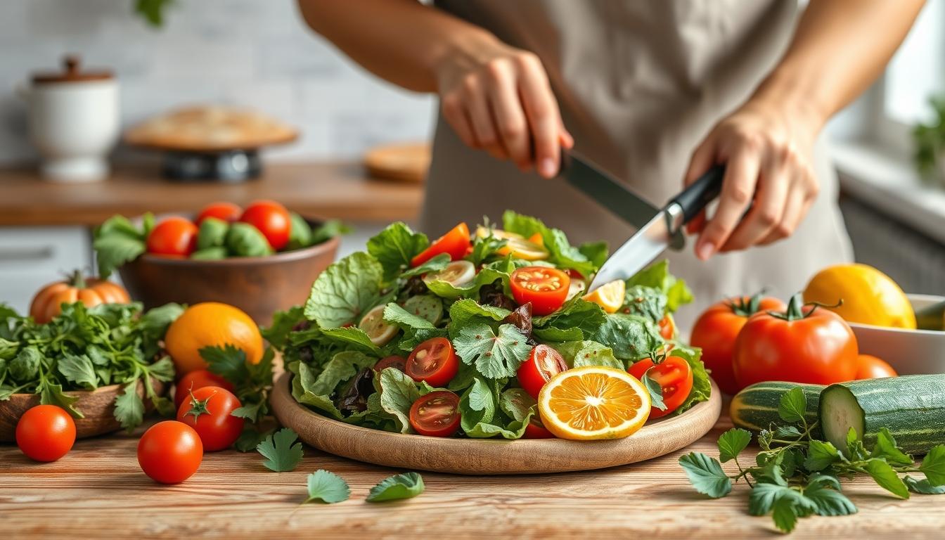 Seasonal meal prepared in a home kitchen